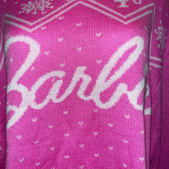 Classic BARBIE Mattel 2023 Pink Fall Winter Christmas Holiday Sweater -NWOT - L - Picture 2 of 11